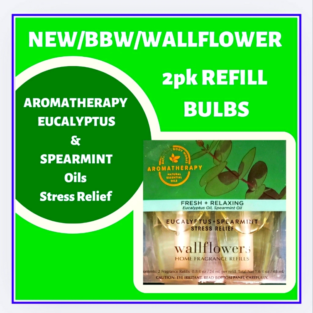 🔥"EUCALYPTUS SPEARMINT" STRESS RELIEF WALLFLOWER REFILLS PACK OF 2 BULBS